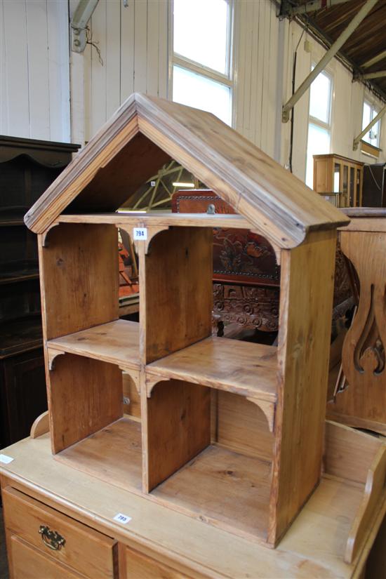 Pine open pigeon hole shelves